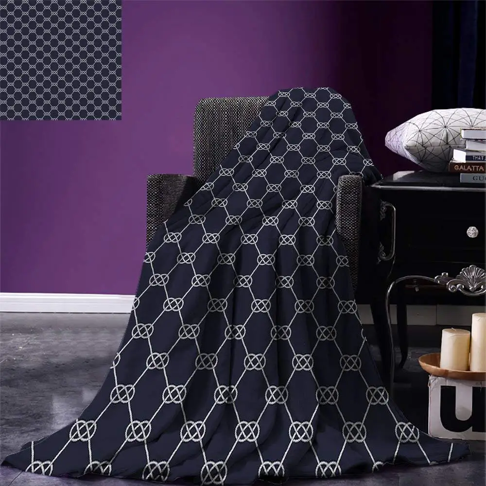 Navy Blue Blanket Navy Inspired Sailor Knot Rope Pattern Illustration Nautical Abstract Design Warm Blankets for Beds
Navy Blue Blanket Navy Inspired Sailor Knot Rope Pattern Illustration Nautical Abstract Design Warm Blankets for Beds