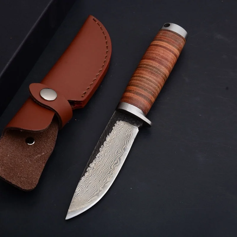 Outdoor Hunting Tactical Knife Damascus Fixed Blade Survival Rescue Tools Corrosion Resistance Knives with Leather Sheath
Outdoor Hunting Tactical Knife Damascus Fixed Blade Survival Rescue Tools Corrosion Resistance Knives with Leather Sheath
