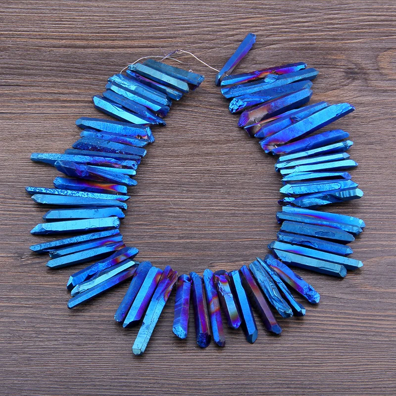 Vinswet Polished Blue Titanium Crystal Quartz Top Drilled Point Beads Raw Crystal Stick Graduated Pendants Jewelry Making
Vinswet Polished Blue Titanium Crystal Quartz Top Drilled Point Beads Raw Crystal Stick Graduated Pendants Jewelry Making