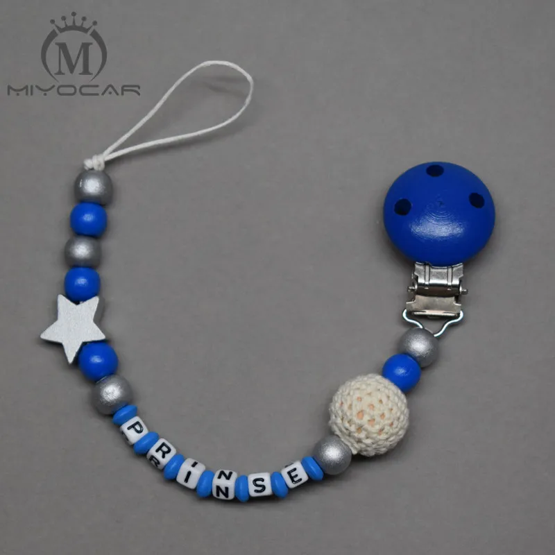 MIYOCAR personalized any name lovely blue and white wooden beads dummy clip holder pacifier clips holder/Teethers clip for baby
MIYOCAR personalized any name lovely blue and white wooden beads dummy clip holder pacifier clips holder/Teethers clip for baby