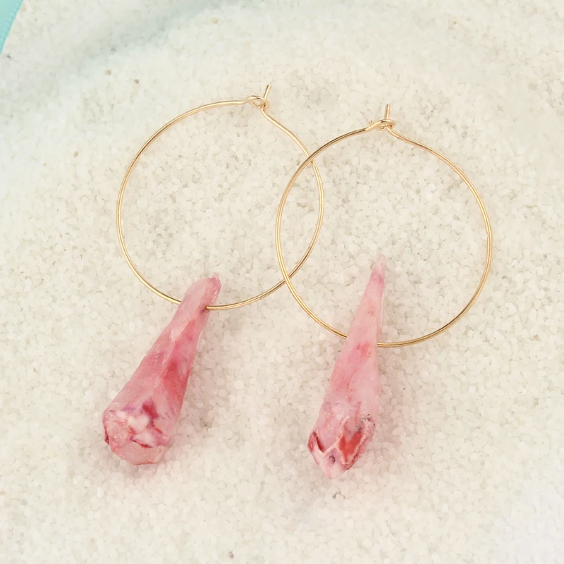 Dayoff Boho Loop Earrings For Cartilage Round Endless Earring For Women Jewelry Irregular Awl Natural Stone Pendant Earring E091
Dayoff Boho Loop Earrings For Cartilage Round Endless Earring For Women Jewelry Irregular Awl Natural Stone Pendant Earring E091