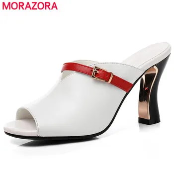 MORAZORA 2019 Genuine leather shoes women sandals high heels with buckle peep toe ladies dress shoes woman summer mules
MORAZORA 2019 Genuine leather shoes women sandals high heels with buckle peep toe ladies dress shoes woman summer mules