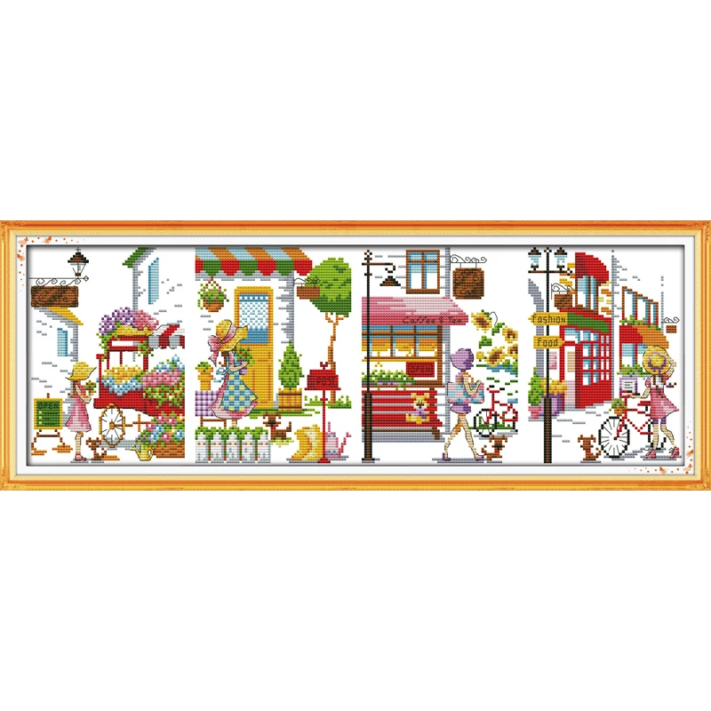 Everlasting love Romantic street Chinese cross stitch kits Ecological cotton stamped 11CT 14CT DIY new year decorations for home
Everlasting love Romantic street Chinese cross stitch kits Ecological cotton stamped 11CT 14CT DIY new year decorations for home