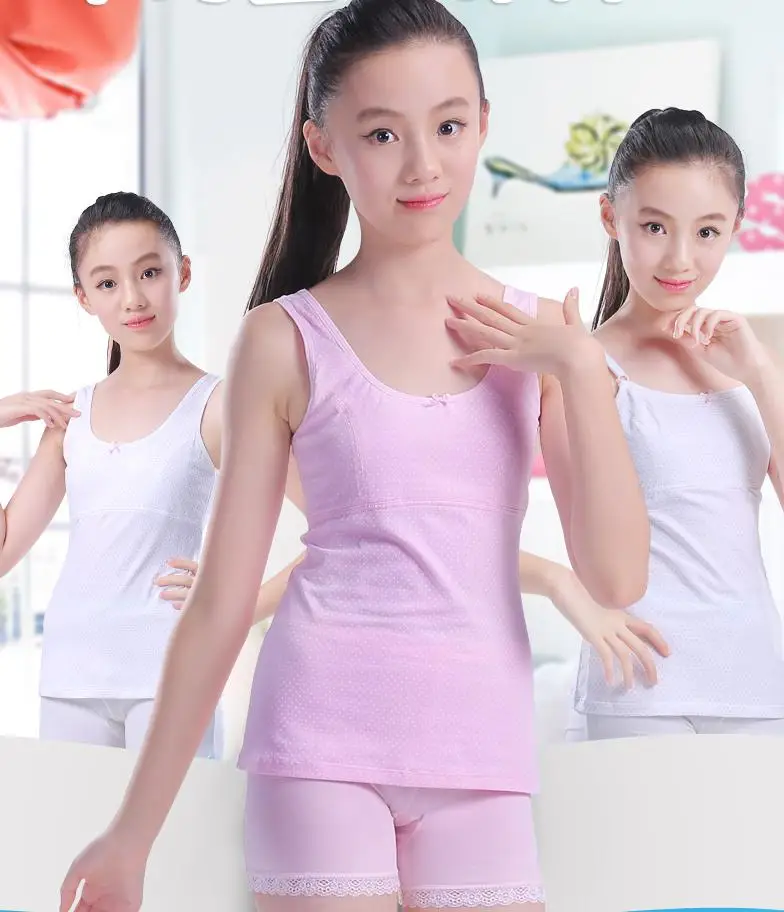 Girls Children's Lingerie 9-12 Year Old Children's Pure Cotton Vest Dotted Teenager T Shirt Tank Summer Shirt For Girls 10 Years
Girls Children's Lingerie 9-12 Year Old Children's Pure Cotton Vest Dotted Teenager T Shirt Tank Summer Shirt For Girls 10 Years