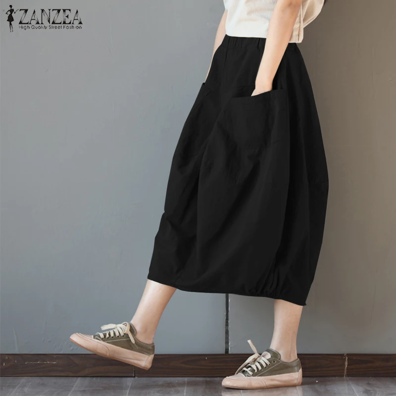 New ZANZEA Women High Elastic Waist Summer Pockets Solid Loose Casual Long Skirts Vintage Work Party Cotton Linen Skirts Jupe
New ZANZEA Women High Elastic Waist Summer Pockets Solid Loose Casual Long Skirts Vintage Work Party Cotton Linen Skirts Jupe