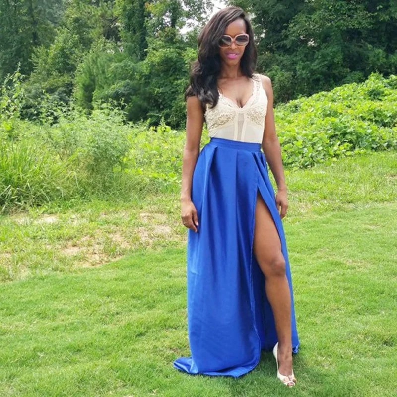 Elegant Simple Blue Long Skirts High Waist Sexy Side Slit Satin Floor Length Formal Skirts For Women Custom Autumn Maxi Skirts
Elegant Simple Blue Long Skirts High Waist Sexy Side Slit Satin Floor Length Formal Skirts For Women Custom Autumn Maxi Skirts