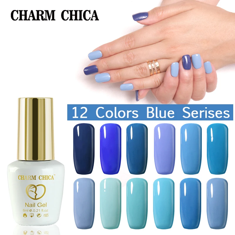 CHARM CHICA Nail Gel Polish 6ml Blue Serises Colors Gel Soak Off UV Gel Polish Nail Art Design Lacquer Nail Varnish B01
CHARM CHICA Nail Gel Polish 6ml Blue Serises Colors Gel Soak Off UV Gel Polish Nail Art Design Lacquer Nail Varnish B01