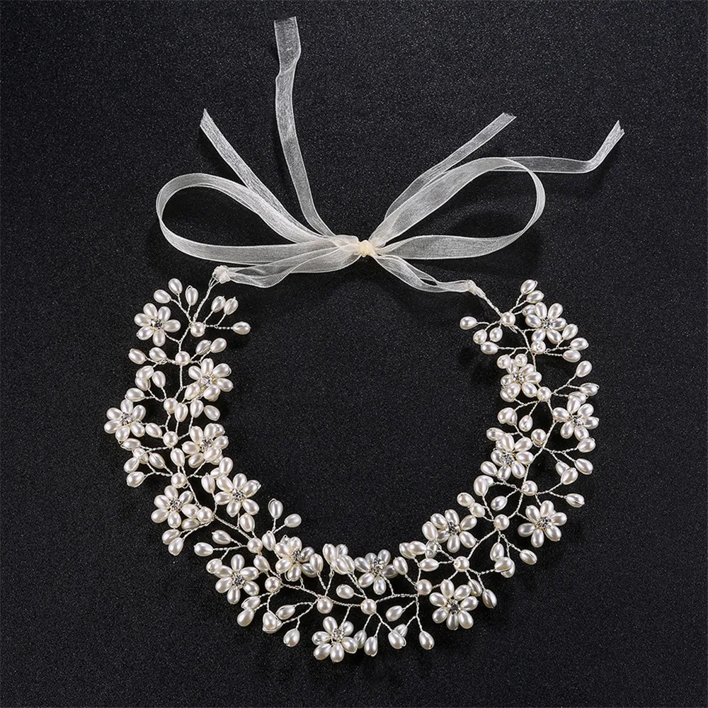 Pearl braided Flower Designs Bride's Headdress Wedding Hair Accessories Bridal For Hair Jewelry
Pearl braided Flower Designs Bride's Headdress Wedding Hair Accessories Bridal For Hair Jewelry