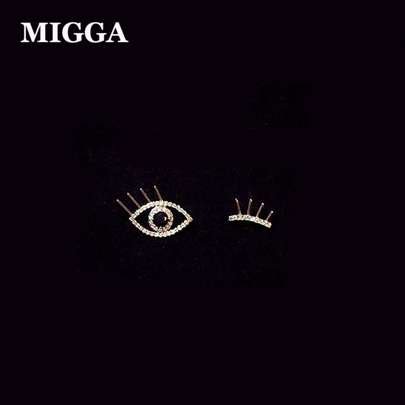 MIGGA Delicate Cubic Zirconia Paved Eye Asymmetrical Eyelash Stud Earrings Fashion Women Studs Jewelry
MIGGA Delicate Cubic Zirconia Paved Eye Asymmetrical Eyelash Stud Earrings Fashion Women Studs Jewelry