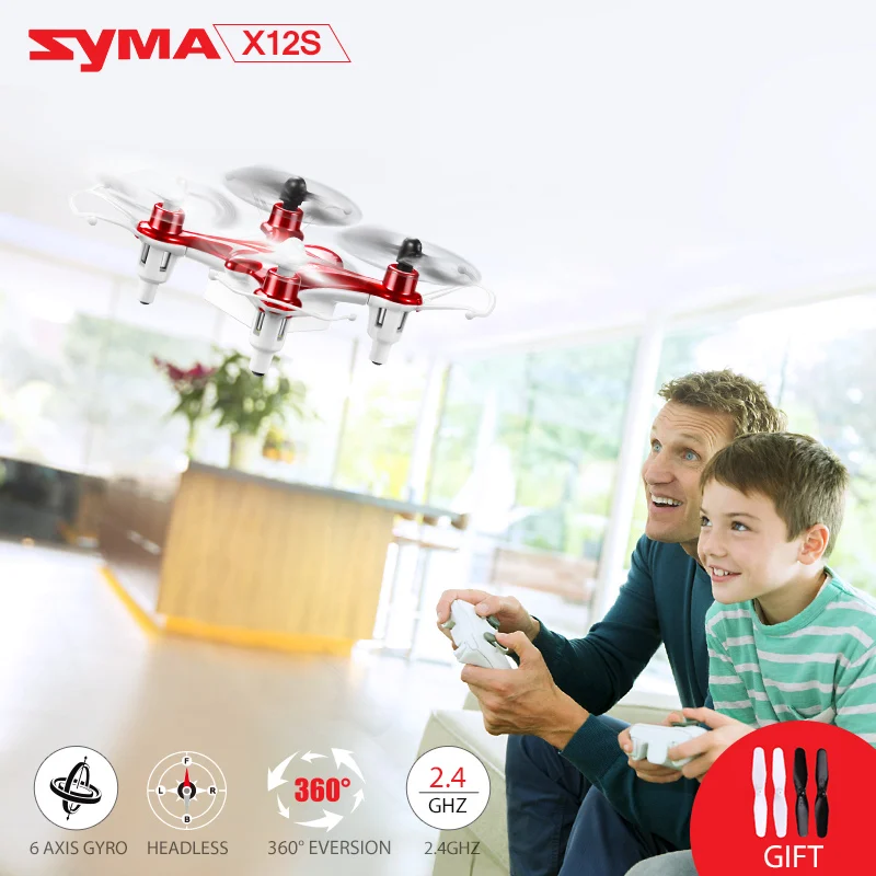 

SYMA X12S Pocket Mini RC Drone Remote Control Helicopter Nano Quadcopter 4CH 6 Axis Gyro 360 Eversion Headless Mode Indoor Toy