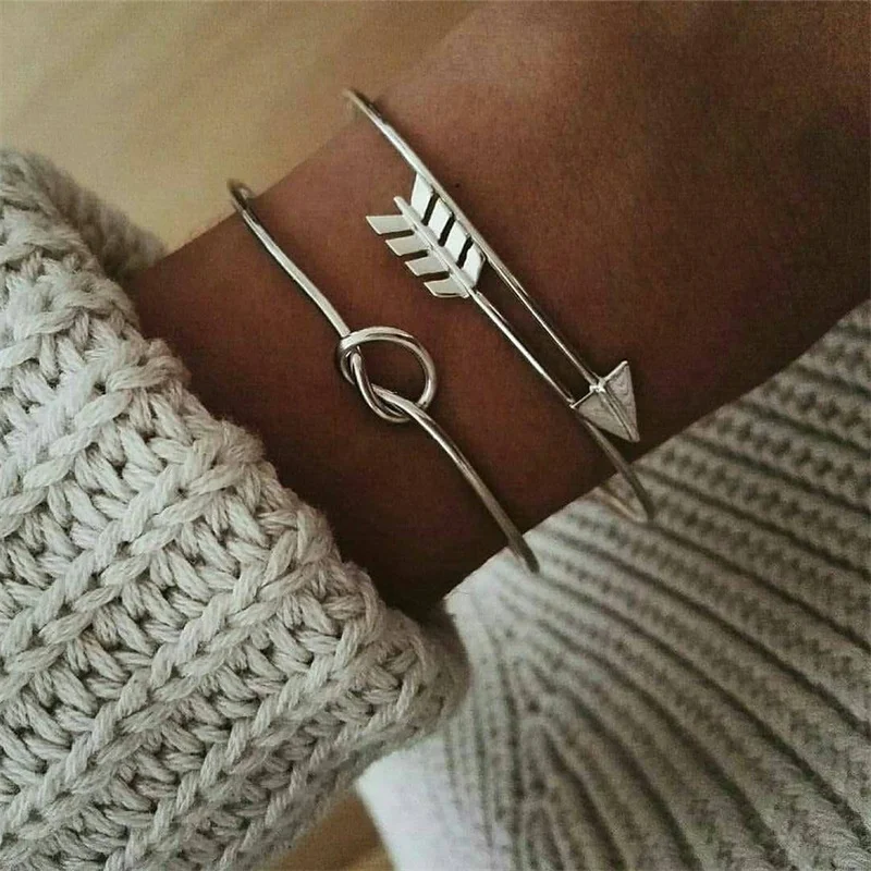FNIO Gold Color Open Arrow Knotted Charms Bracelet Jewelry Valentines Gift Vintage Cuff Bracelet For Women Brief
FNIO Gold Color Open Arrow Knotted Charms Bracelet Jewelry Valentines Gift Vintage Cuff Bracelet For Women Brief