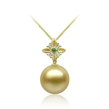 Free Shipping AAA 12.2mm Real South Sea Golden Pearl Diamond Emerald Pendant 18K Yellow Gold
Free Shipping AAA 12.2mm Real South Sea Golden Pearl Diamond Emerald Pendant 18K Yellow Gold