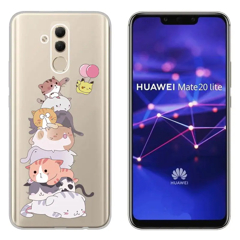 Clear Patterned Slim Soft Rubber Silicone Case Cover sFor Huawei Mate 20 Lite Ultra Thin Capa Coque For Huawei Mate 20 Lite Case (23)