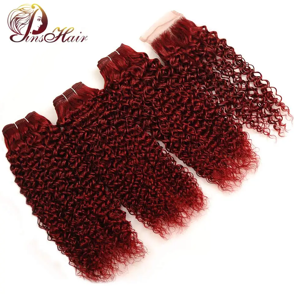 Pinshair Bold Red 99J Indian Jerry Curl Human Hair 3 Bundles With Lace Closure Burgundy Bundle With Closure Nonremy Hair No Shed
Pinshair Bold Red 99J Indian Jerry Curl Human Hair 3 Bundles With Lace Closure Burgundy Bundle With Closure Nonremy Hair No Shed