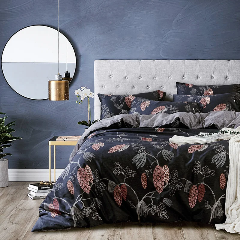 60S Egyptian cotton Bedding Set Queen King size Bed set Floral Stripe print Modern Duvet Cover Bed sheet set bedlinen 40
60S Egyptian cotton Bedding Set Queen King size Bed set Floral Stripe print Modern Duvet Cover Bed sheet set bedlinen 40