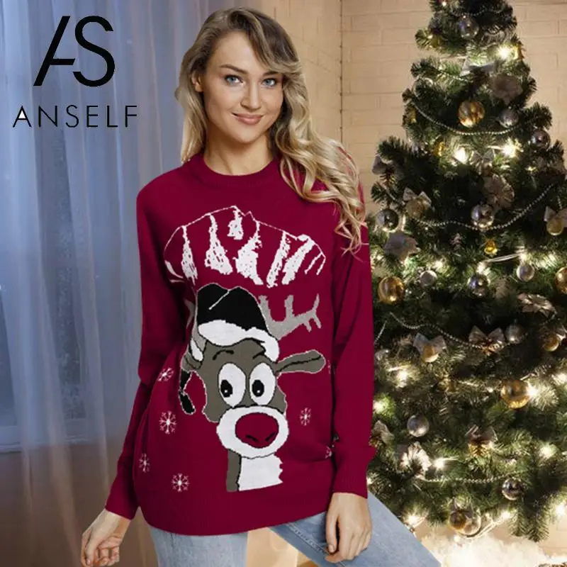 2019 Autumn Winter Pullovers Women Christmas Sweater Snowman Reindeer Long Sleeves Casual Knitted Pullovers Top female jumpers
2019 Autumn Winter Pullovers Women Christmas Sweater Snowman Reindeer Long Sleeves Casual Knitted Pullovers Top female jumpers