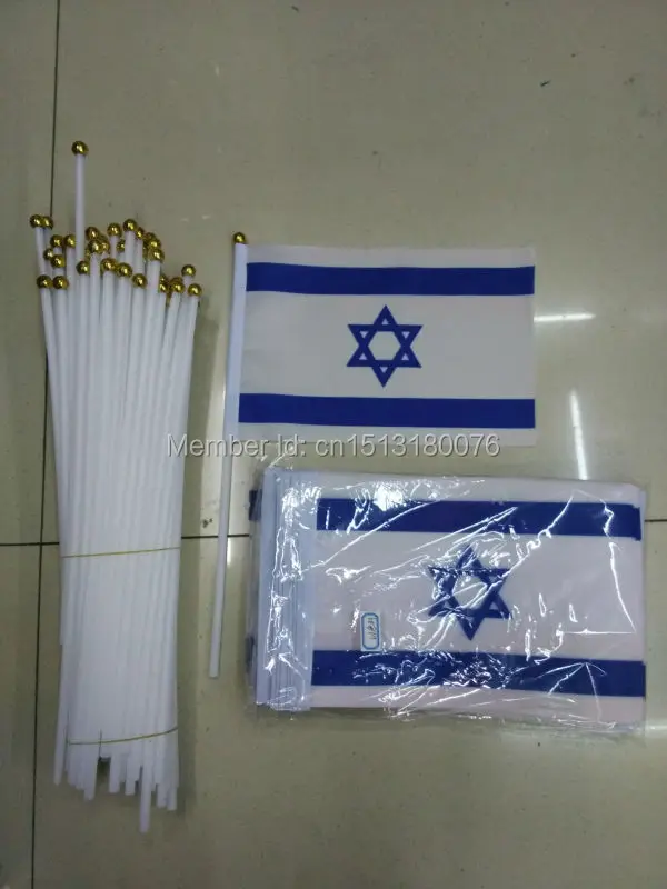 Free shipping world flags printed 100% polyester 14 * 21cm Israel hand wave flags 100pcs / bag with plastic rod
Free shipping world flags printed 100% polyester 14 * 21cm Israel hand wave flags 100pcs / bag with plastic rod