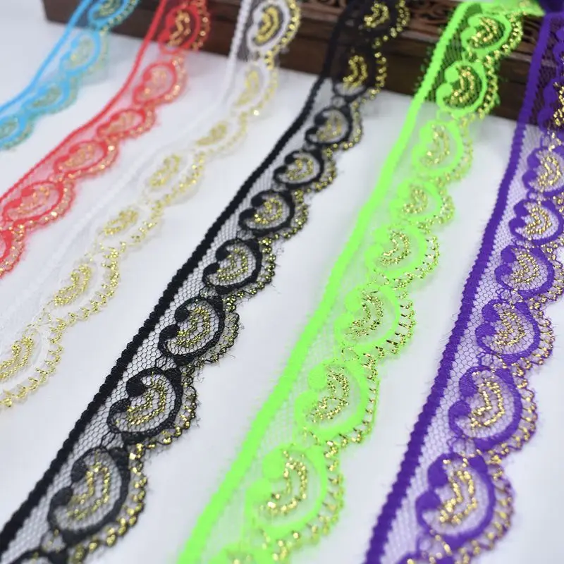 10yards gold lace ribbon 22mm white lace trimmings for sewing DIY african lace fabric Embroidery clothing wedding Accessories
10yards gold lace ribbon 22mm white lace trimmings for sewing DIY african lace fabric Embroidery clothing wedding Accessories