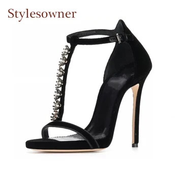 Sexy Lady Stilettos-heel Open Toe Sandals Summer Shoes T-strap Rhinestone Decor Footwear Crystal Fashionable Party Wedding Shoes
Sexy Lady Stilettos-heel Open Toe Sandals Summer Shoes T-strap Rhinestone Decor Footwear Crystal Fashionable Party Wedding Shoes