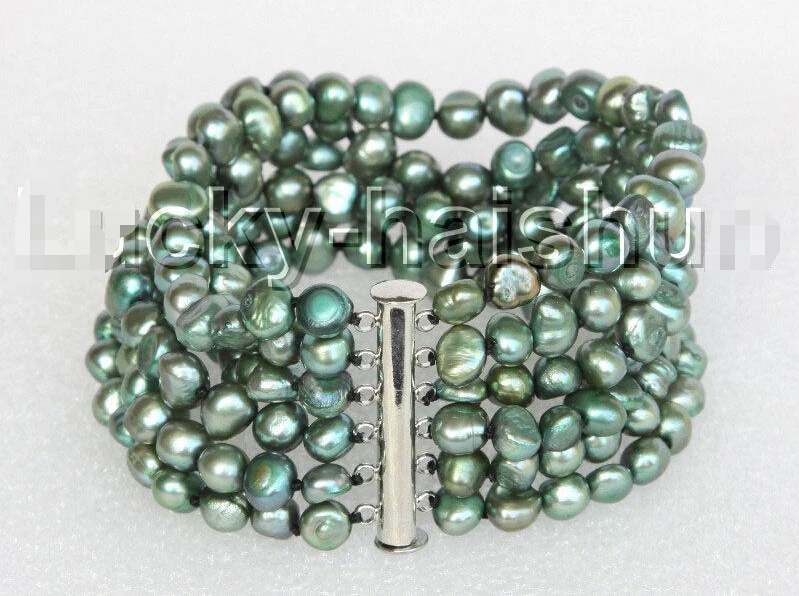 8" 8mm 6row Baroque green pearls bracelet magnet clasp j11125 @^Noble style Natural Fine jewe SHIPPING new >>free shipping
8" 8mm 6row Baroque green pearls bracelet magnet clasp j11125 @^Noble style Natural Fine jewe SHIPPING new >>free shipping