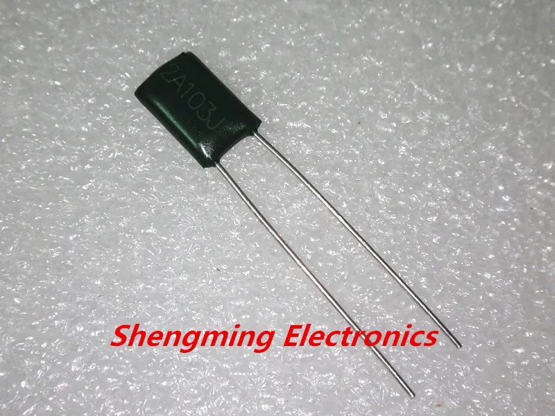 100 шт. 2A103J В 0 01 мкФ 10 нФ полиэфирный пленочный конденсатор | Электронные