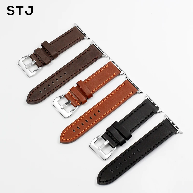 STJ Handmade Cow Leather Watch Accessories For Apple Watch Band 38mm 42mm & iWatch Strap 40mm 44mm Series 4/3/2/1 Watchband
STJ Handmade Cow Leather Watch Accessories For Apple Watch Band 38mm 42mm & iWatch Strap 40mm 44mm Series 4/3/2/1 Watchband