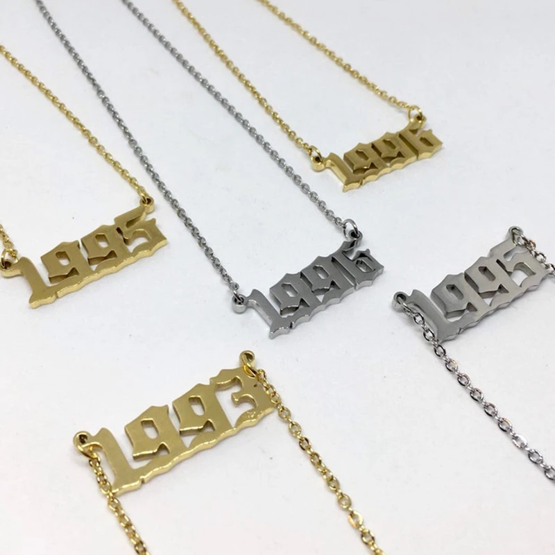 Personalized Custom Jewelry Old English Birth Year Necklace Women Birthday Gift 1991 1992 1993 1994 1995 1996 1997 1998 1999
Personalized Custom Jewelry Old English Birth Year Necklace Women Birthday Gift 1991 1992 1993 1994 1995 1996 1997 1998 1999