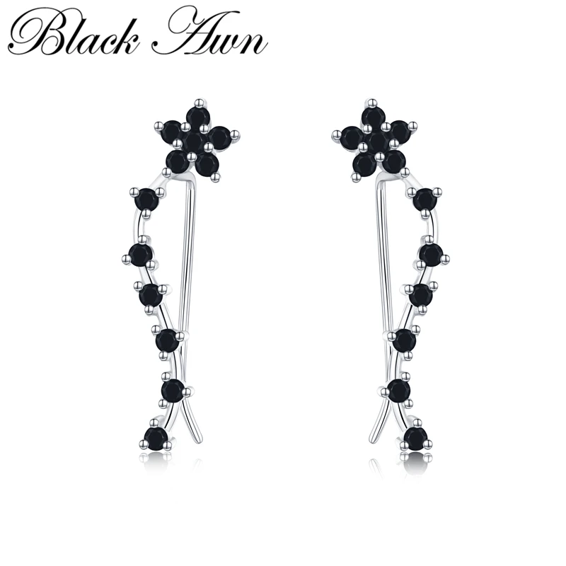 Romancit 925 Sterling Silver Jewelry Engagement Flower Drop Earrings For Women Black Spinel Female Earring Gift I036
Romancit 925 Sterling Silver Jewelry Engagement Flower Drop Earrings For Women Black Spinel Female Earring Gift I036