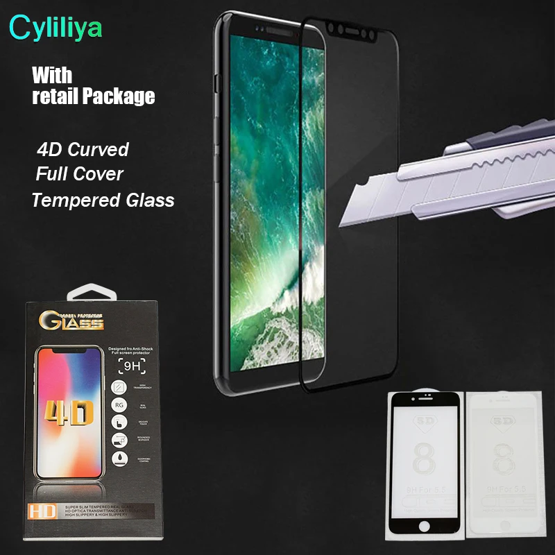 1pcs 4D 5D Top quality For iPhone X 6 7 8 plus Tempered Glass Front Screen Protector Film Full Cover 4D hard Curved Edge
1pcs 4D 5D Top quality For iPhone X 6 7 8 plus Tempered Glass Front Screen Protector Film Full Cover 4D hard Curved Edge