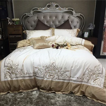 New Luxury European Romantic style Royal Embroidery 60S Egyptian Cotton Bedding Set Duvet Cover Bed sheet Bed Linen Pillowcases
New Luxury European Romantic style Royal Embroidery 60S Egyptian Cotton Bedding Set Duvet Cover Bed sheet Bed Linen Pillowcases