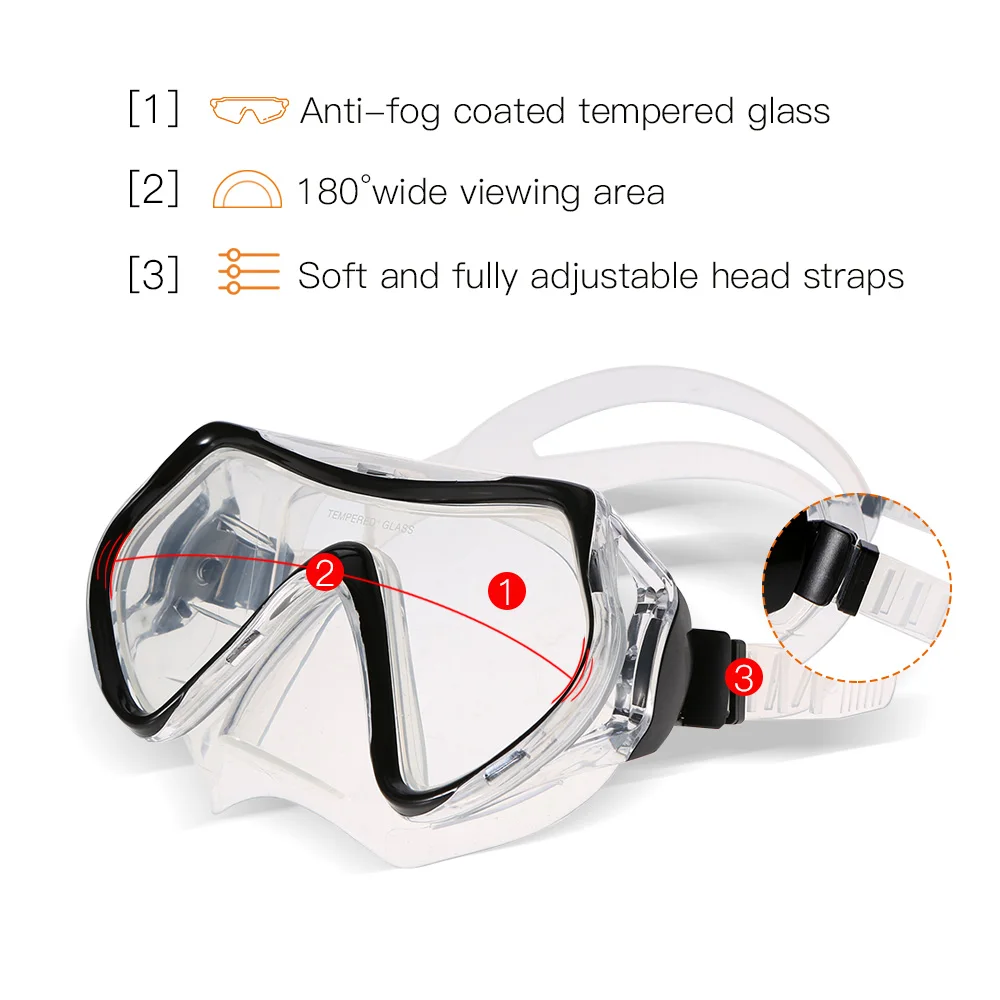 Lixada безопасная профессиональная маска для подводного плавания силиконовая