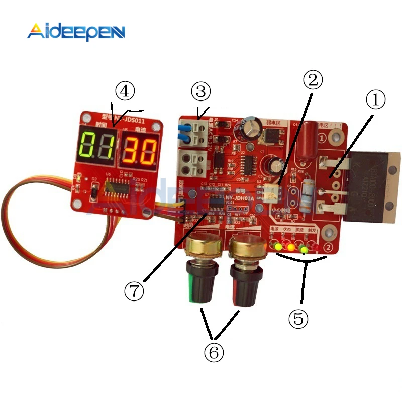 Плата управления для точечной сварки 40A/100A Сварочная плата от 110 В 220 до 9