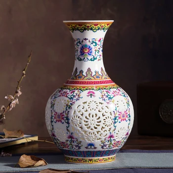 Luxury Chinese-style Palace Restoring Ancient Ways Jingdezhen Pierced White Ceramic Art Vases For Flower Decoration 
Luxury Chinese-style Palace Restoring Ancient Ways Jingdezhen Pierced White Ceramic Art Vases For Flower Decoration