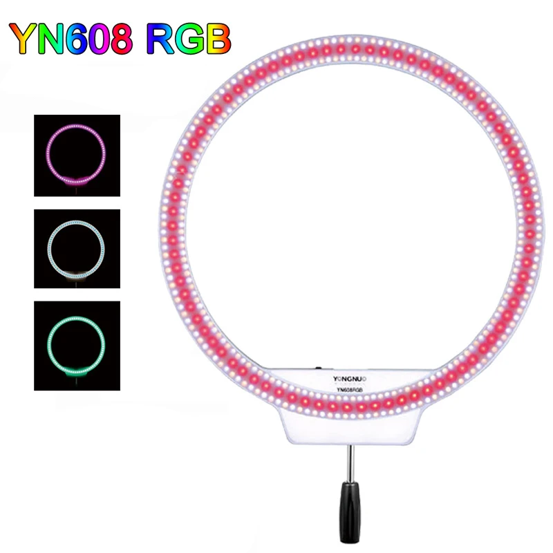 YONGNUO YN608 RGB LED Video Light Photography Video Ring Light +RGB Full Color with Remote Controller for Live Video Selfie
YONGNUO YN608 RGB LED Video Light Photography Video Ring Light +RGB Full Color with Remote Controller for Live Video Selfie
