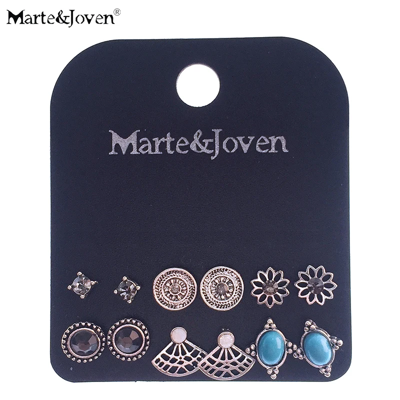 Marte&Joven 6 Pairs Assorted Multiple Round/Oval/Sector Vintage Stud Earrings for Women Alloy Geometric Rhinestone Earring Sets
Marte&Joven 6 Pairs Assorted Multiple Round/Oval/Sector Vintage Stud Earrings for Women Alloy Geometric Rhinestone Earring Sets