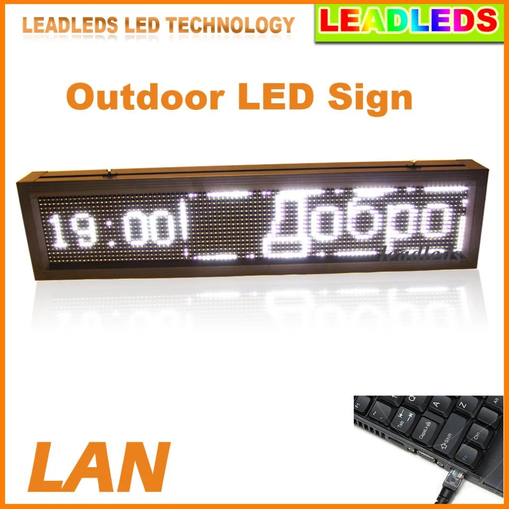 41"x9.5" P10 Outdoor LED Sign Cold White Lamp Edit Information Display Board Advertising For Business And Store | Лампы и