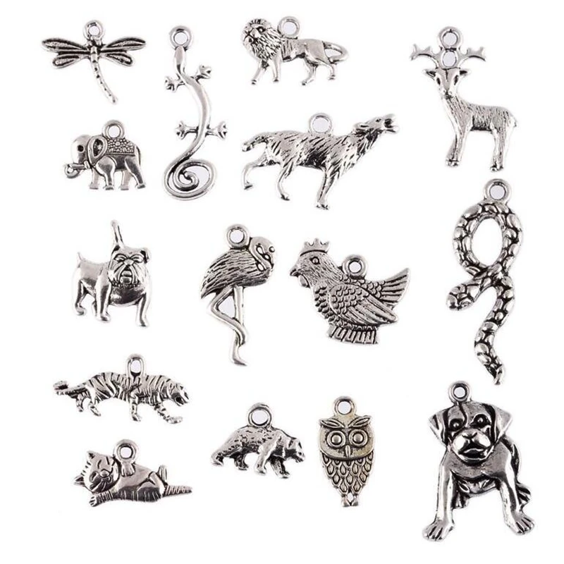 Owl Elephant Dog Tiger Wolf Gecko Charms Mixed Vintage Silver Animal Pendant For Jewelry Findings European Bracelets Handmade
Owl Elephant Dog Tiger Wolf Gecko Charms Mixed Vintage Silver Animal Pendant For Jewelry Findings European Bracelets Handmade