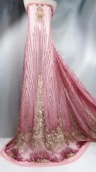 Latest Peach Gold African Lace Fabric 2018 High Quality Lace Embroidery French Mesh With Sequins Nigerian Lace Fabrics Material
Latest Peach Gold African Lace Fabric 2018 High Quality Lace Embroidery French Mesh With Sequins Nigerian Lace Fabrics Material