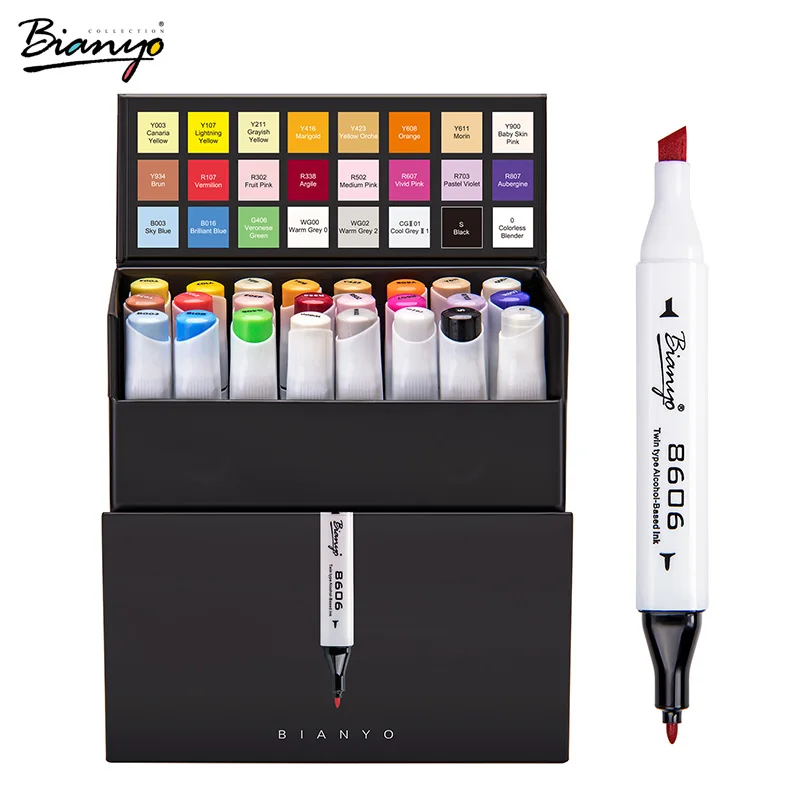 Bianyo 24 Colors Dual Tip Art Marker Sets Painting Drawing School Office Supplies Artists Professinal Design Markers Double Tip
Bianyo 24 Colors Dual Tip Art Marker Sets Painting Drawing School Office Supplies Artists Professinal Design Markers Double Tip