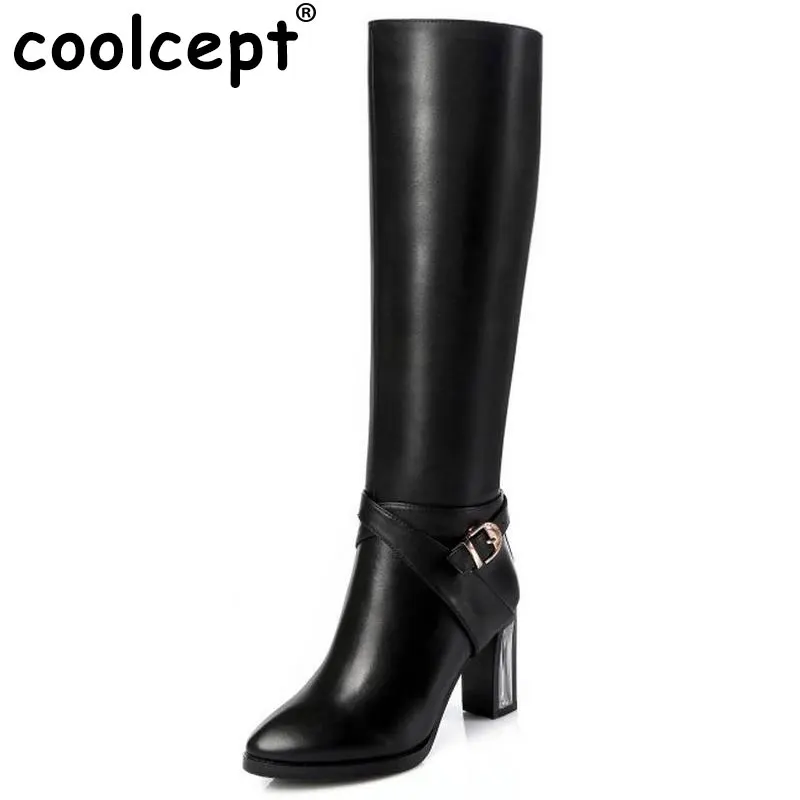 Coolcept Women Real Natrual Genuine Leather High Heel Knee Boots Fashion Square Toe Zipper Brand Heels Footwear Shoes Size 31-45
Coolcept Women Real Natrual Genuine Leather High Heel Knee Boots Fashion Square Toe Zipper Brand Heels Footwear Shoes Size 31-45