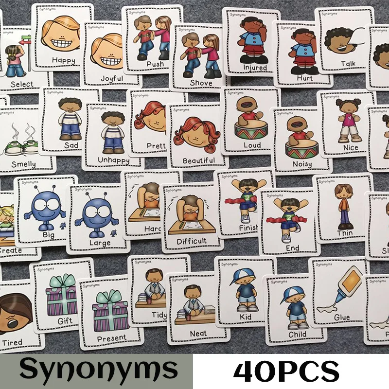 Synonyms English Flashcards Word Pocket Card Kids Games Puzzles Early Education Children Baby Juguetes Educativos Toys
Synonyms English Flashcards Word Pocket Card Kids Games Puzzles Early Education Children Baby Juguetes Educativos Toys