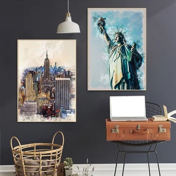 New York And Statue of Liberty Art Canvas Poster Wall Pictures for Living Room No Frame
New York And Statue of Liberty Art Canvas Poster Wall Pictures for Living Room No Frame
