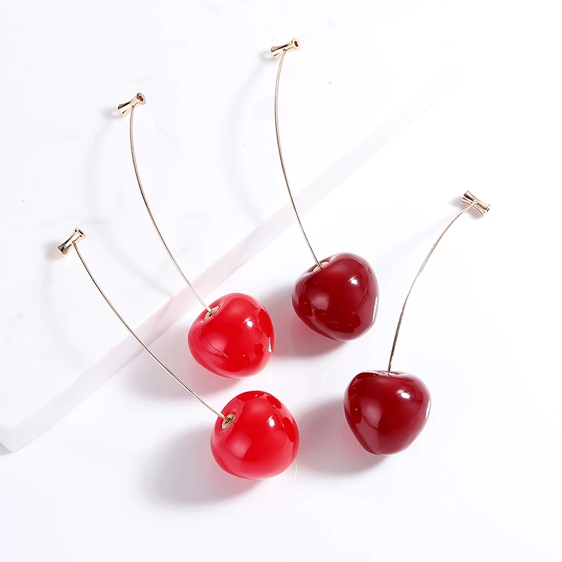 New Resin Fruit Cherry Earrings Cute Women Dangle Earrings Round Boho Earrings Female Drops Earrings Long Brincos Jewelry Gifts
New Resin Fruit Cherry Earrings Cute Women Dangle Earrings Round Boho Earrings Female Drops Earrings Long Brincos Jewelry Gifts