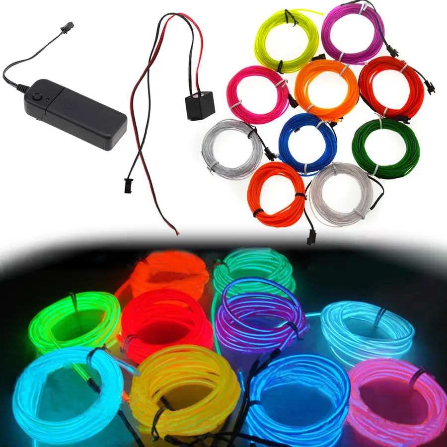 POSSBAY 1 Set 3M LED Flexible Neon EL Wire Glow Light Strip Car Stage Home Party Dance + Moblie Switch Controller
POSSBAY 1 Set 3M LED Flexible Neon EL Wire Glow Light Strip Car Stage Home Party Dance + Moblie Switch Controller