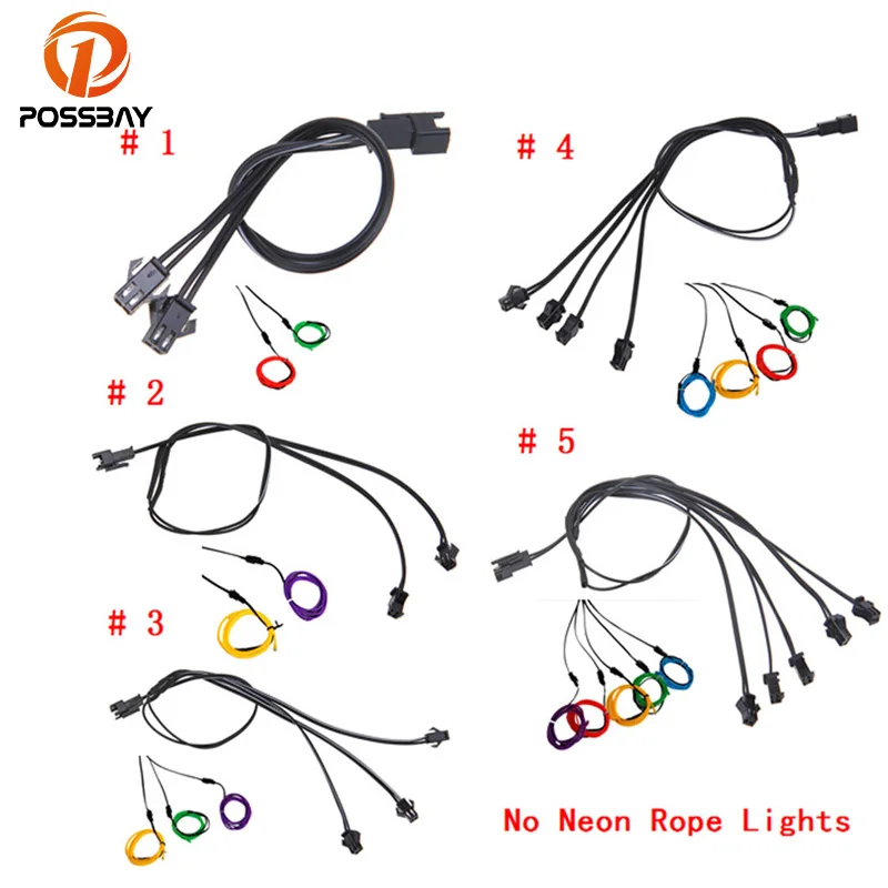 POSSBAY 5pcs 5 Types 2-5 Way Black LED EL Wire Tube Light Connector Splitter Extension Cable Line
POSSBAY 5pcs 5 Types 2-5 Way Black LED EL Wire Tube Light Connector Splitter Extension Cable Line