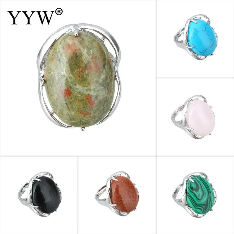 Natural Gem Stone Finger Rings For Women Tiger Eye Unakite Flat Oval Engagement Ring Adjustable Vintage Bague Fashion Jewelry
Natural Gem Stone Finger Rings For Women Tiger Eye Unakite Flat Oval Engagement Ring Adjustable Vintage Bague Fashion Jewelry