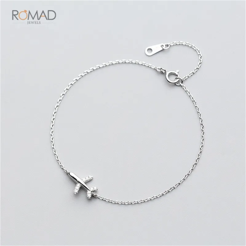 Romad Female Crystal Aircraft Airplane Bracelet & Bangles 925 Sterling Silver Jewelry Bracelet For Women Girl Cute Gift
Romad Female Crystal Aircraft Airplane Bracelet & Bangles 925 Sterling Silver Jewelry Bracelet For Women Girl Cute Gift