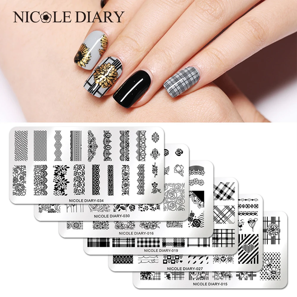 NICOLE DIARY Flowers Nail Stamping Plates Set with Clear Jelly Stamper Scrapper Flower Leaf Nail Art Image Plate Kit
NICOLE DIARY Flowers Nail Stamping Plates Set with Clear Jelly Stamper Scrapper Flower Leaf Nail Art Image Plate Kit
