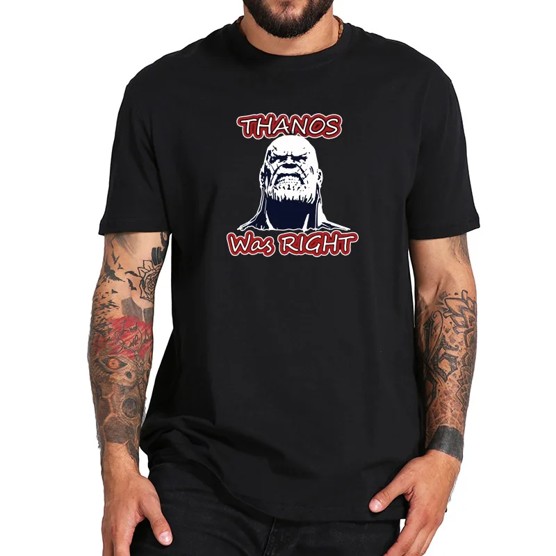Titan Superhero T shirt Infinity Sturdy Hero Anime Camiseta High Quality Pure Cotton Tee shirt Thanos Was Right
Titan Superhero T shirt Infinity Sturdy Hero Anime Camiseta High Quality Pure Cotton Tee shirt Thanos Was Right