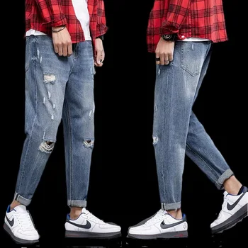 Brand Fashion Mens loose Harem Pant Men Denim Pant Men's ripped jeans Loose casual jeans Ankle-Length Pants Jeans
Brand Fashion Mens loose Harem Pant Men Denim Pant Men's ripped jeans Loose casual jeans Ankle-Length Pants Jeans